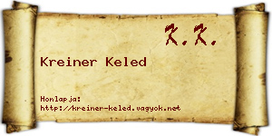 Kreiner Keled névjegykártya